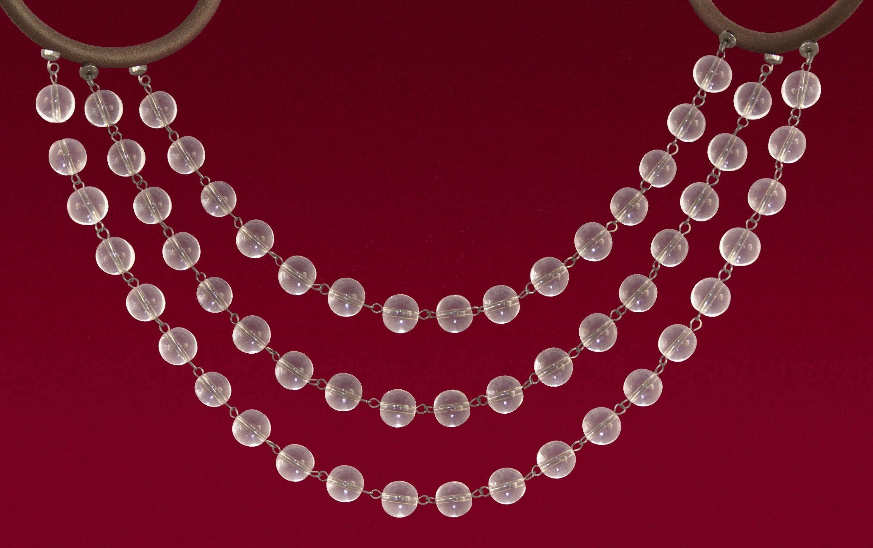 12" CLEAR GLASS BEAD MAGNETIC CHANDELIER GARLAND (Set/3)