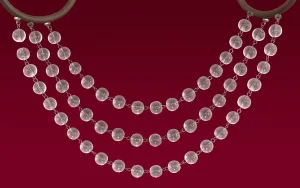 12" CLEAR GLASS BEAD MAGNETIC CHANDELIER GARLAND (Set/3)