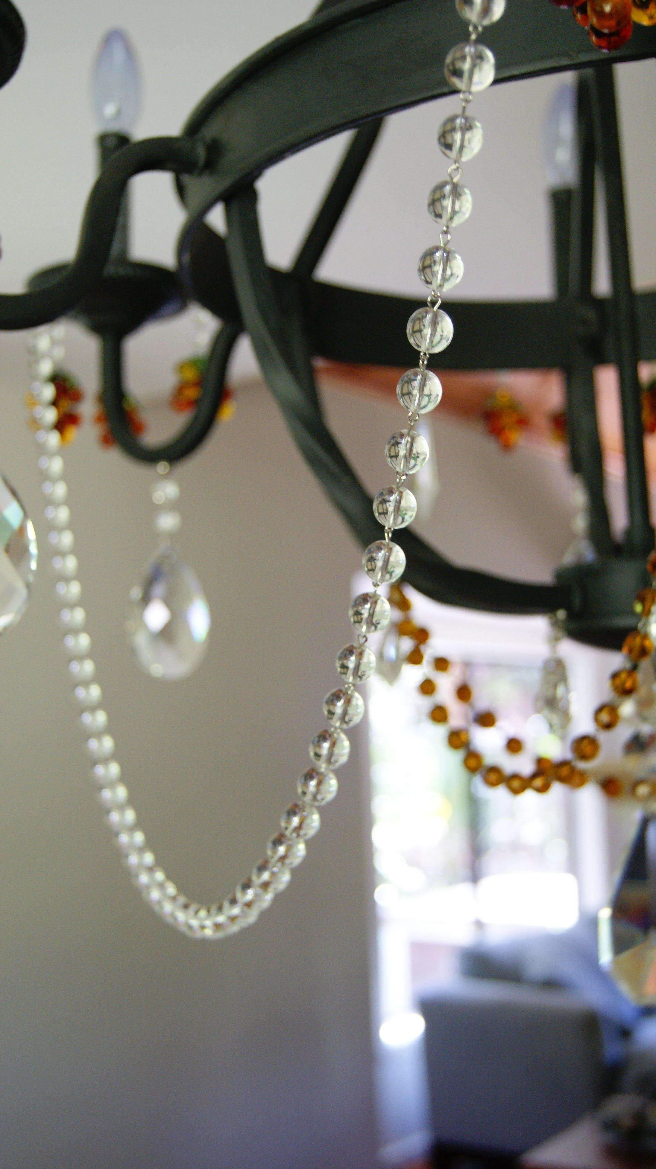 12" CLEAR GLASS BEAD MAGNETIC CHANDELIER GARLAND (Set/3)