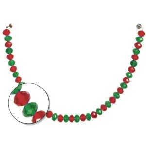 12" RED/GREEN CRYSTAL BEAD MAGNETIC CHANDELIER GARLAND (Set/3)