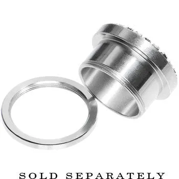 18mm Stainless Steel Black Clear Gem Screw Fit Tunnel