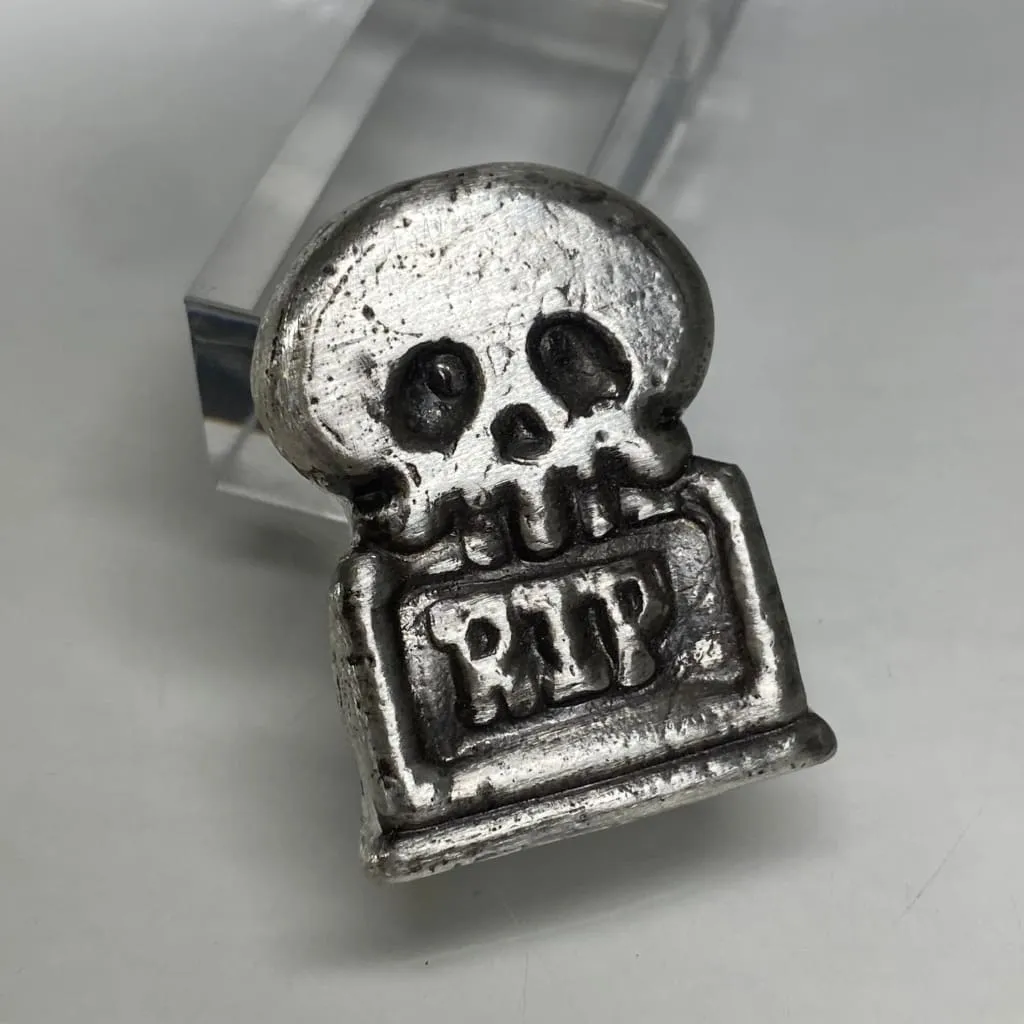 2 Ozt MK BarZ "Graveyard Guardian" Tombstone Bar .999 FS Hand Poured