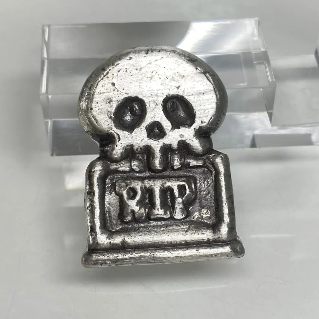2 Ozt MK BarZ "Graveyard Guardian" Tombstone Bar .999 FS Hand Poured