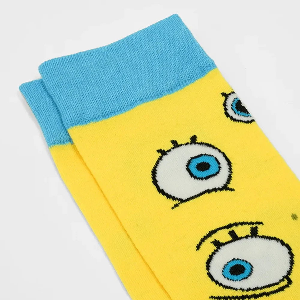 2 PAIRS SPONGEBOB SQUAREPANTS UNISEX LICENSED NOVELTY CREW SOCKS