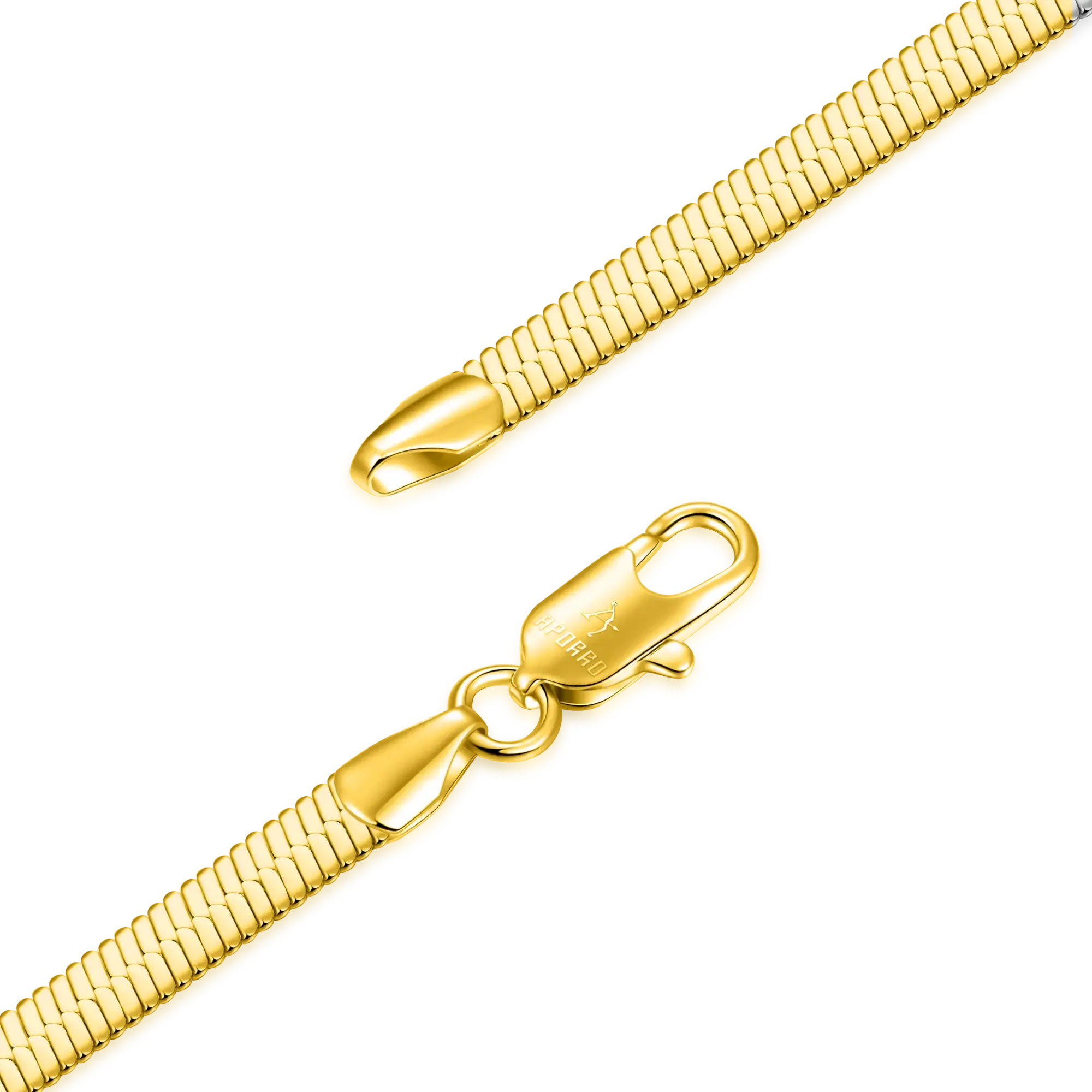 2.5mm Herringbone Chain - Yellow Gold