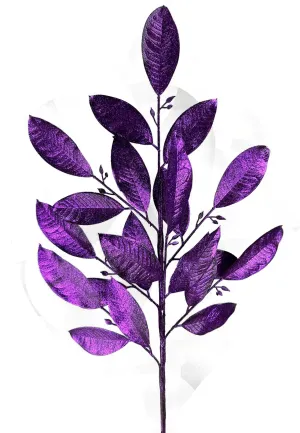 28" Glitter Leaves Spray: Purple - 86008PU