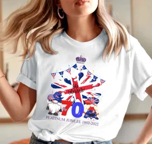 2D White Tshirt - Queen Elizabeth II Platinum Jubile - Hdmt