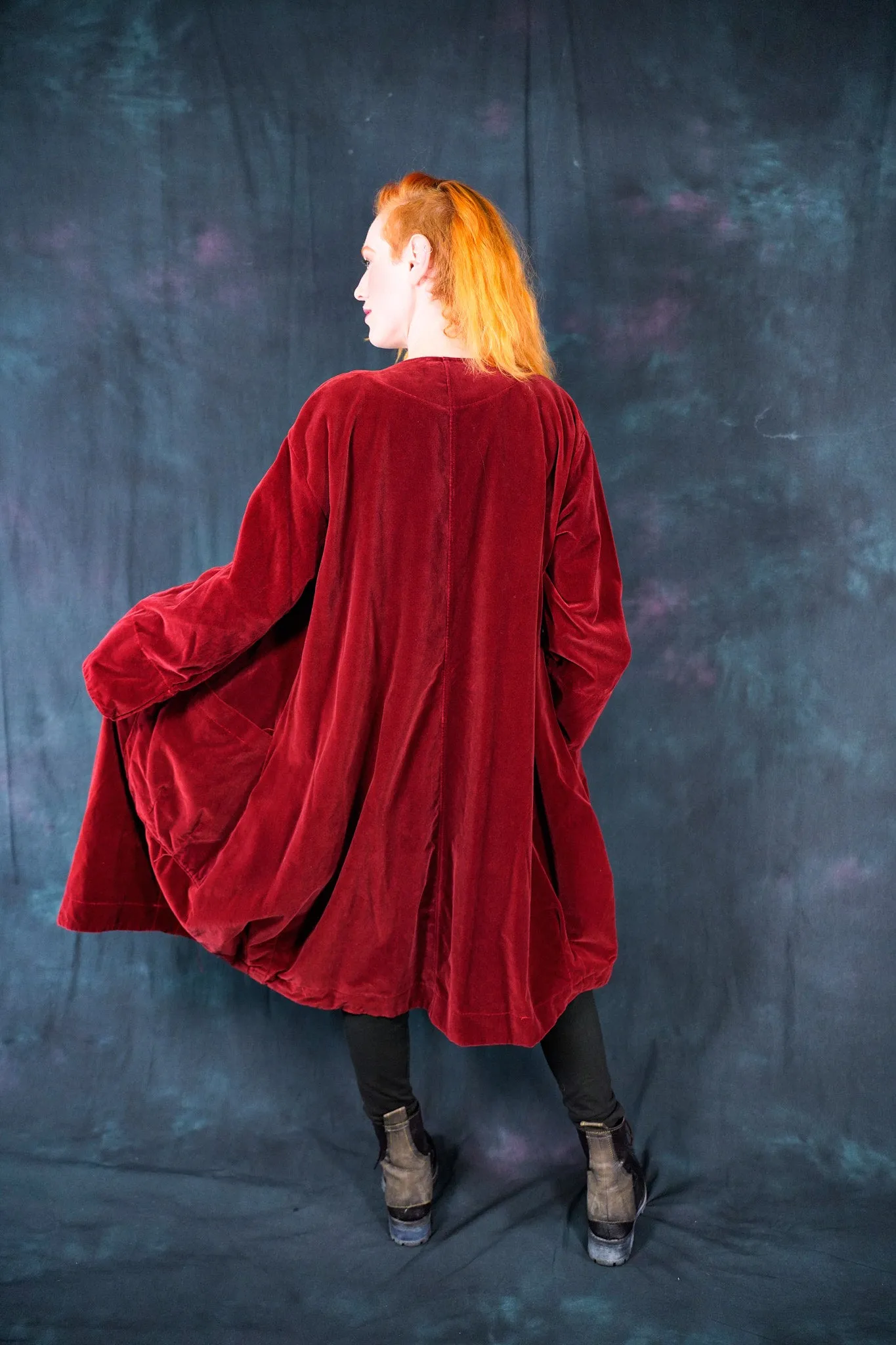 5282 Cotton Red Velvet Coat