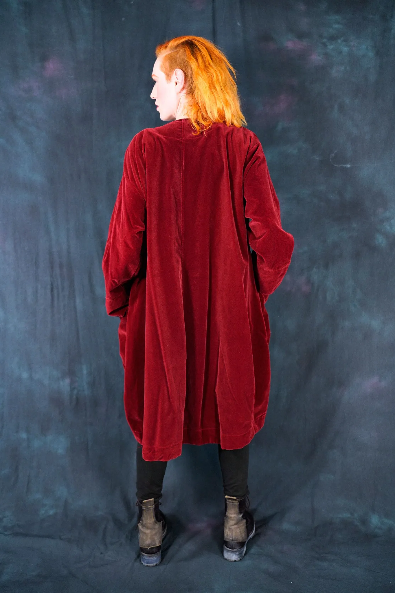 5282 Cotton Red Velvet Coat