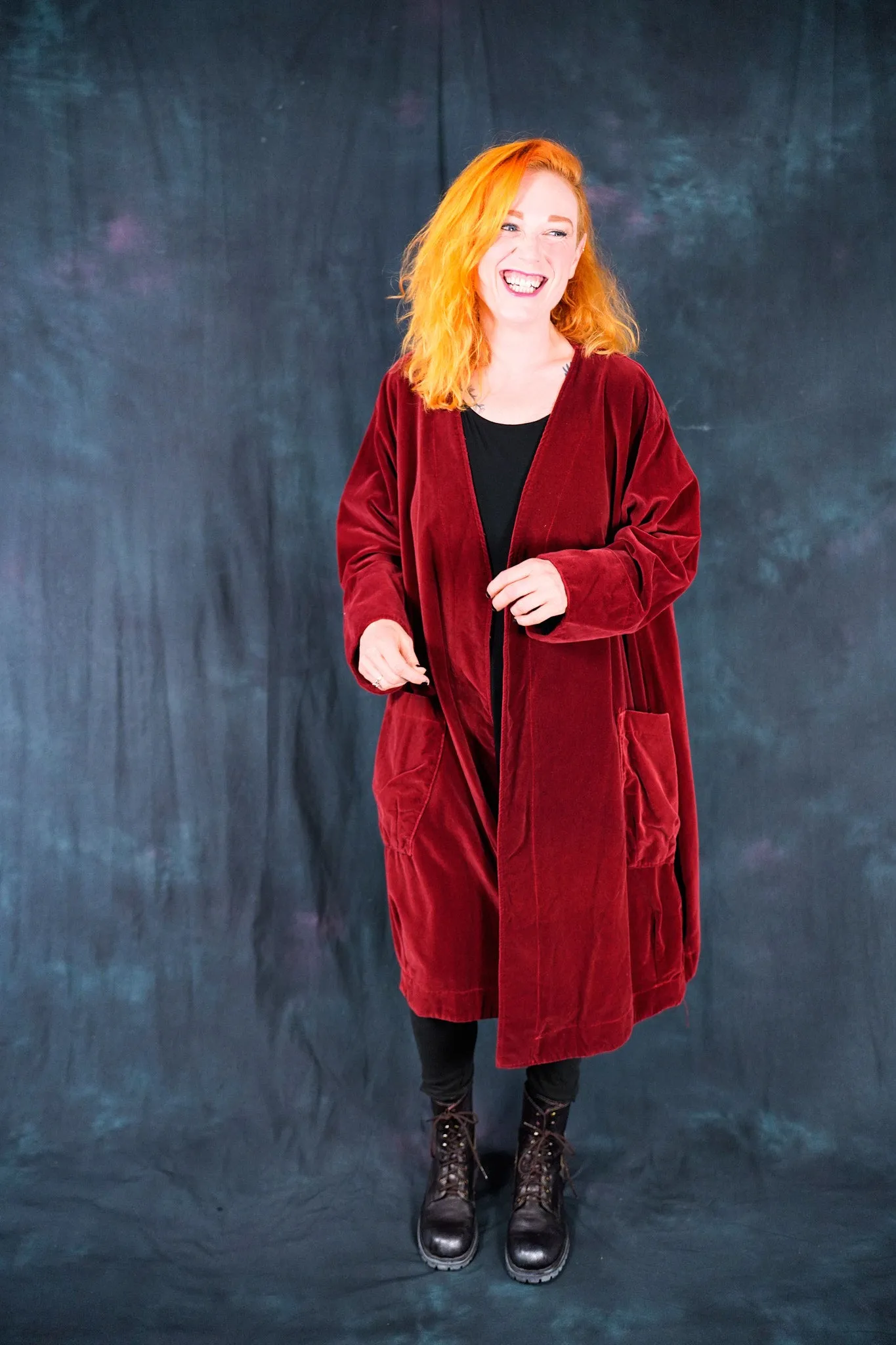 5282 Cotton Red Velvet Coat