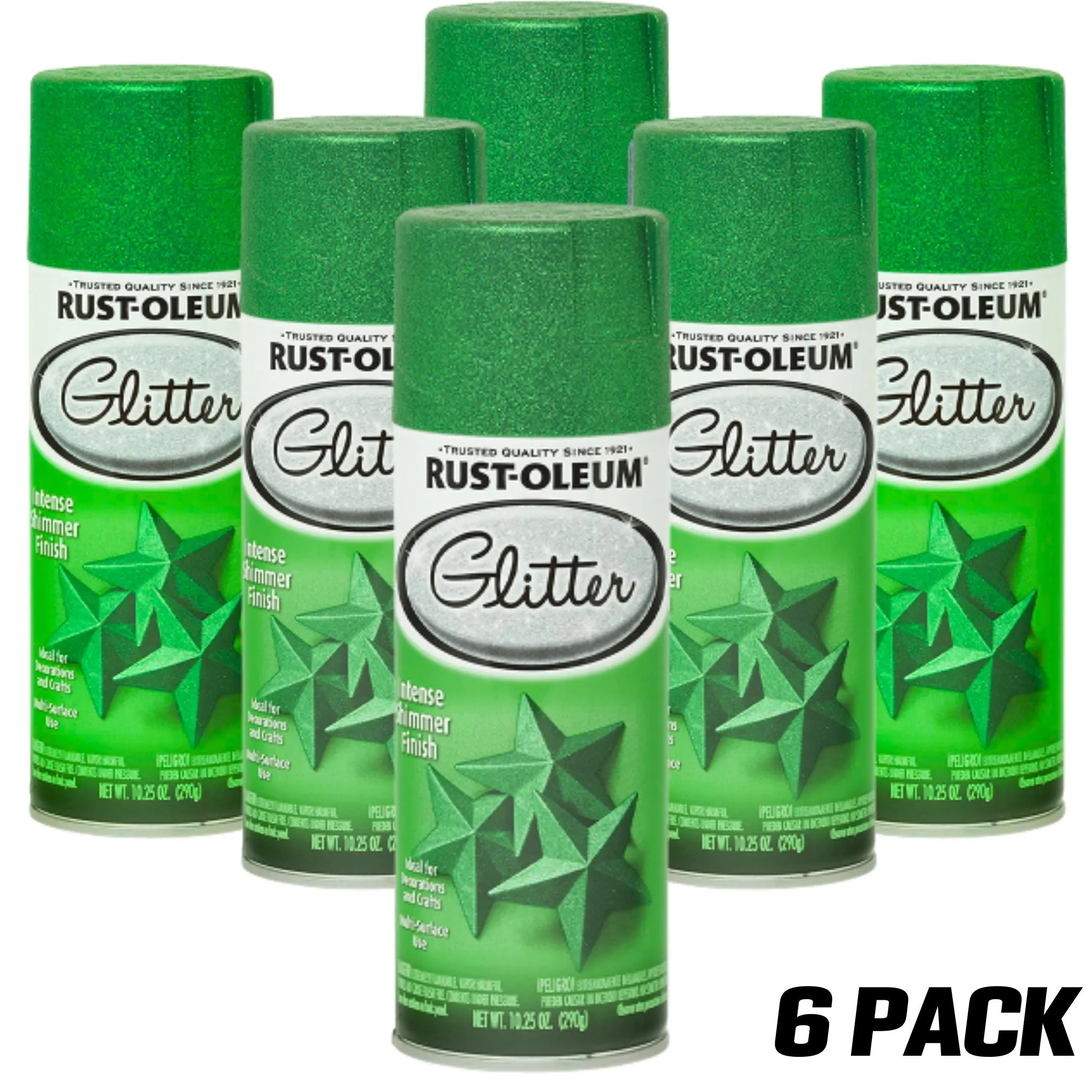 6 PACK- Rustoleum Specialty Glitter Spray Paint | GLITTER KELLY GREEN 277781