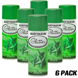 6 PACK- Rustoleum Specialty Glitter Spray Paint | GLITTER KELLY GREEN 277781