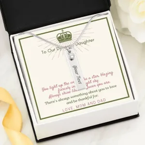 Always shine like the Queen you are, From Mom & Dad, Birthstone Necklace