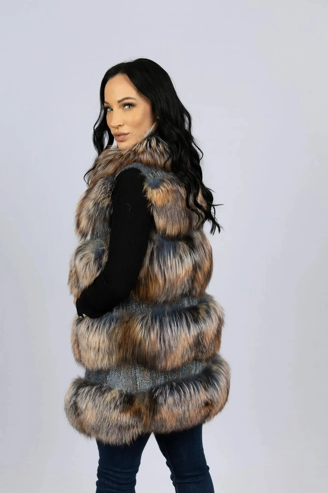 Amber Pink Fox & Fabric Vest