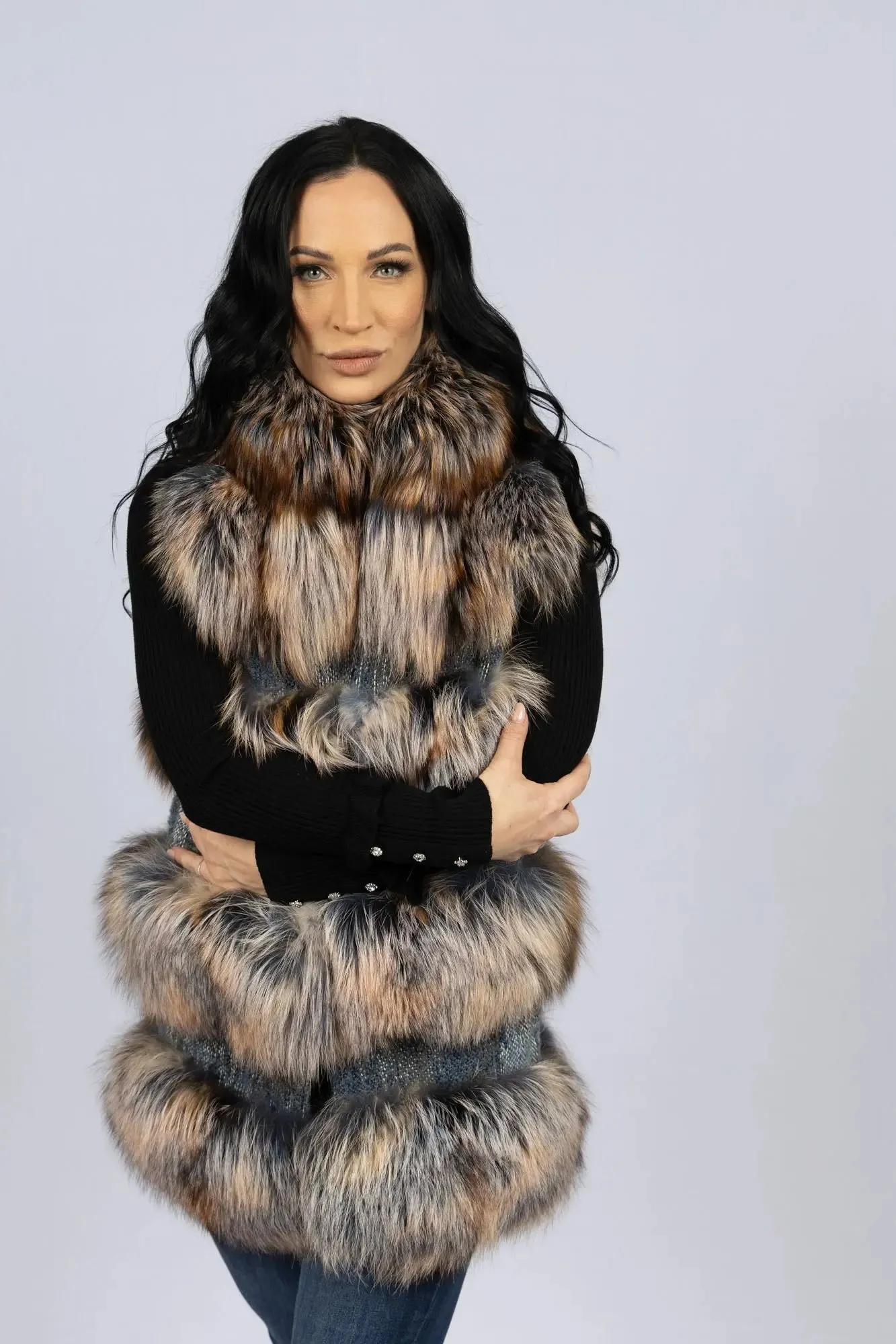 Amber Pink Fox & Fabric Vest