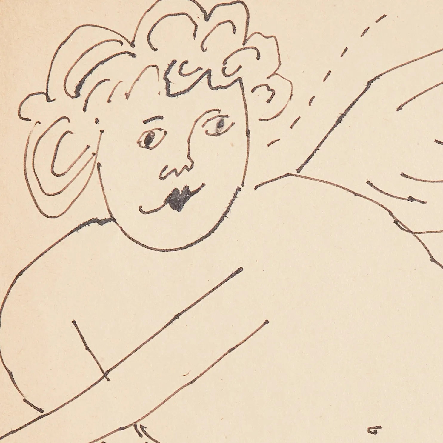 ANDY WARHOL "WINGED PUTTI" DRAWING, 1955