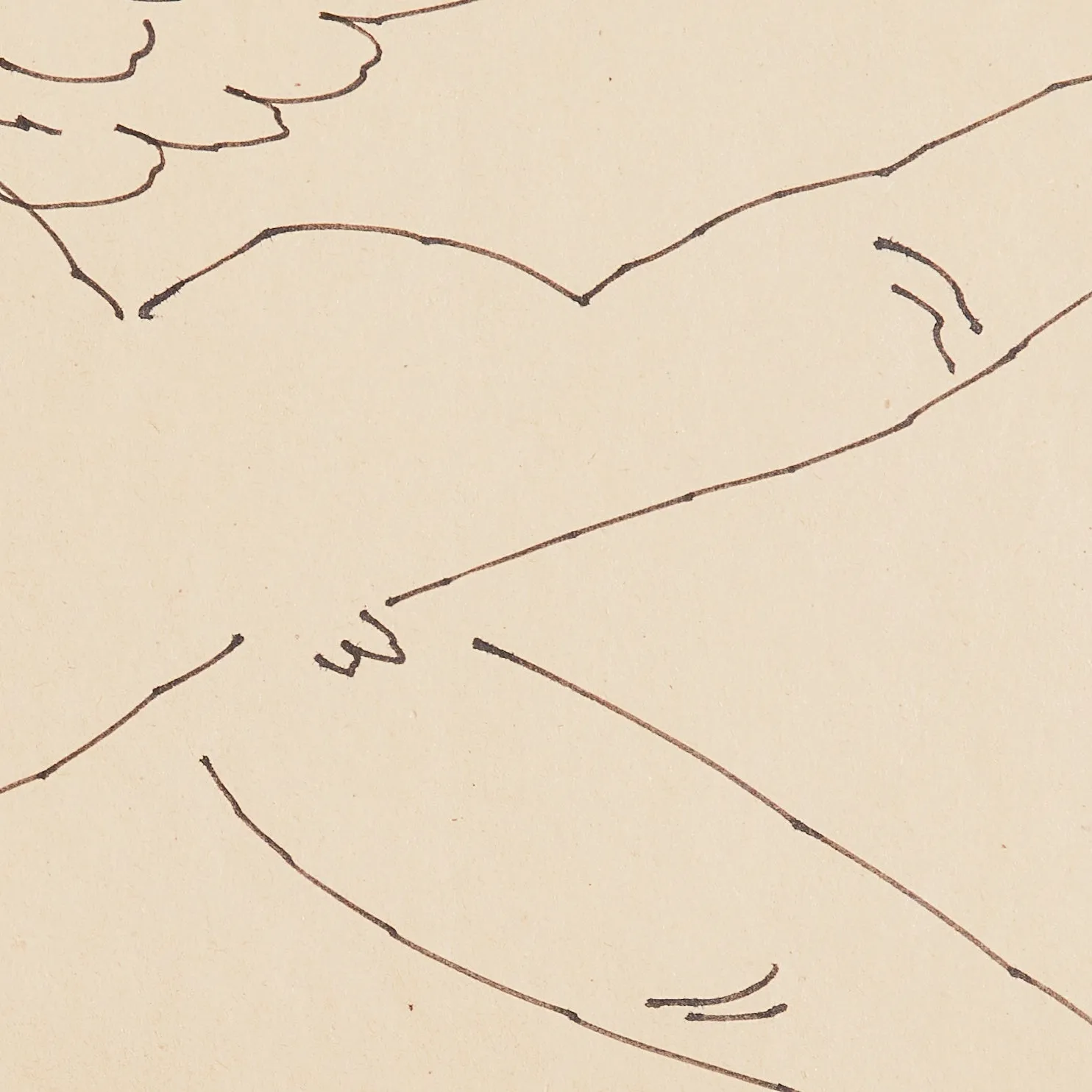 ANDY WARHOL "WINGED PUTTI" DRAWING, 1955