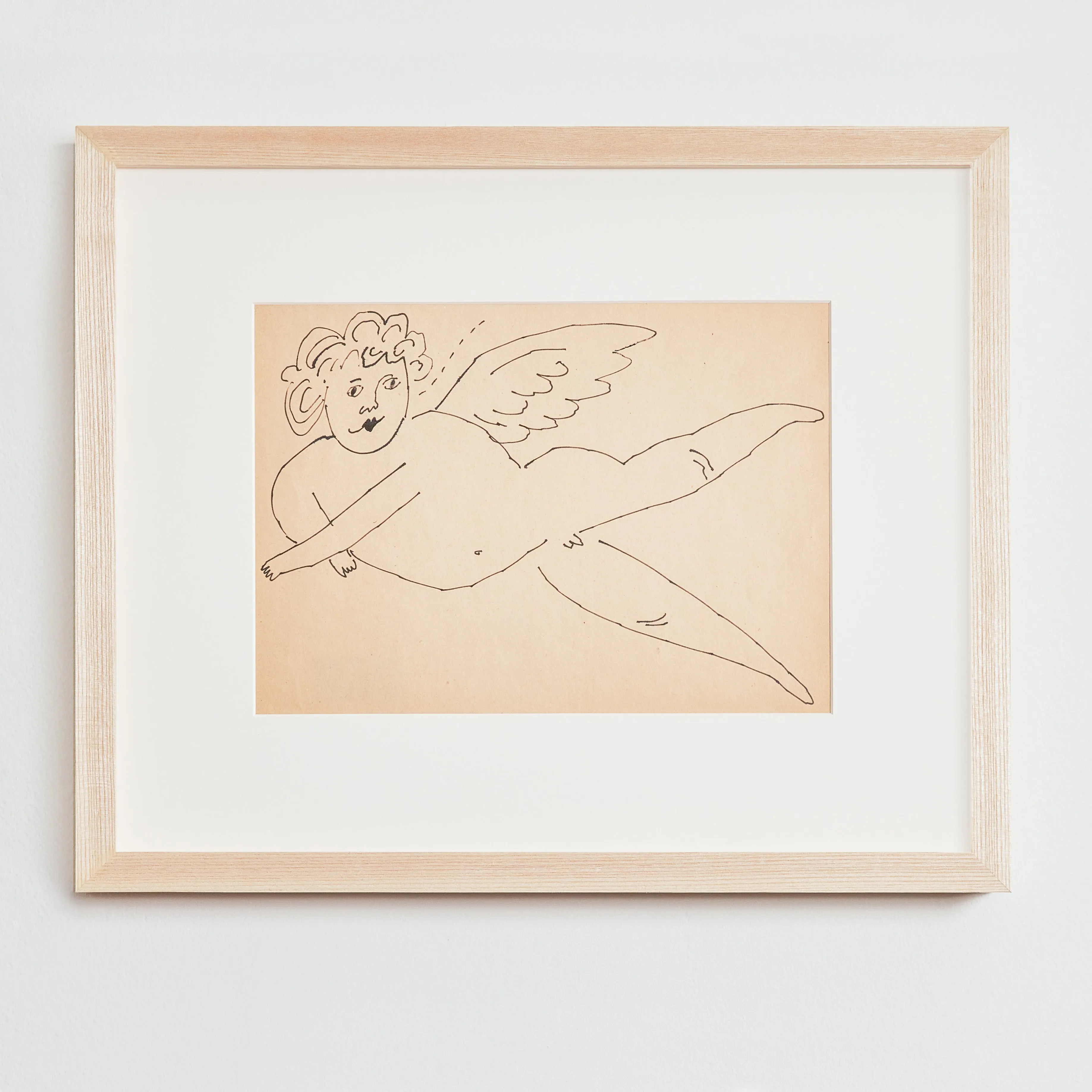 ANDY WARHOL "WINGED PUTTI" DRAWING, 1955