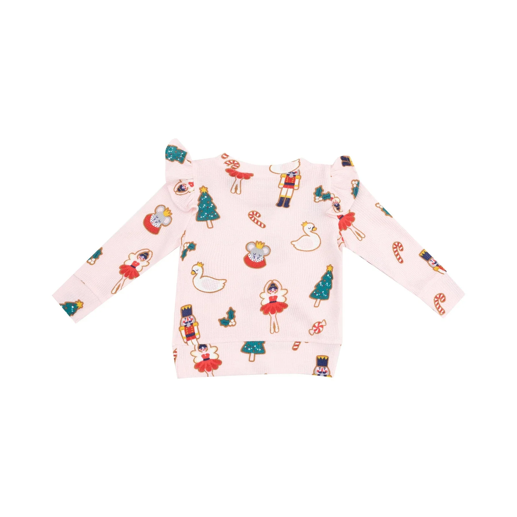 Angel Dear Sugar Plum Fairy Ruffle Shoulder Top Pink