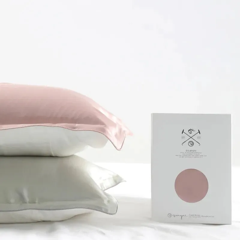 Anyhouz Pillowcase 50x90cm Wine Red Pure Real Silk For Comfortable And Relaxing Home Bed - King Size
