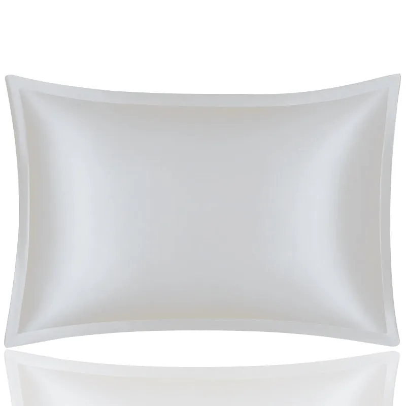 Anyhouz Pillowcase 51x66cm White Pure Real Silk For Comfortable And Relaxing Home Bed - Standard Size