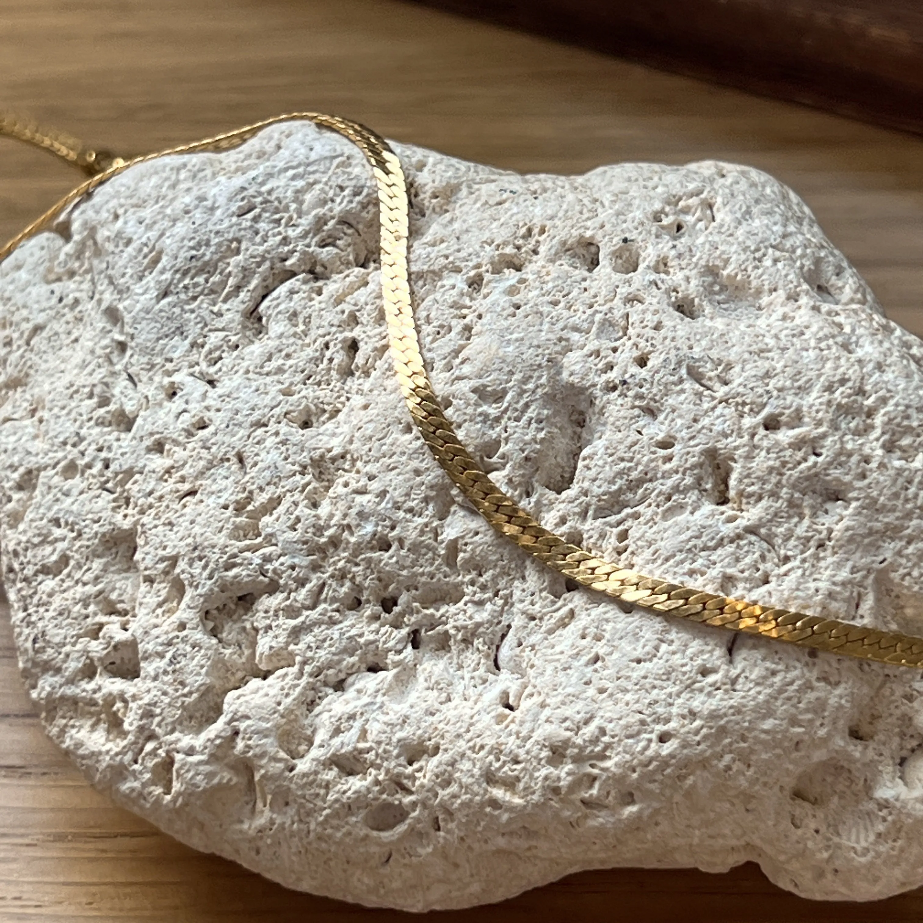 Aura Golden Herringbone Necklace