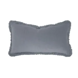 Bambury Velvet Cushion - Rectangle - Steel Blue