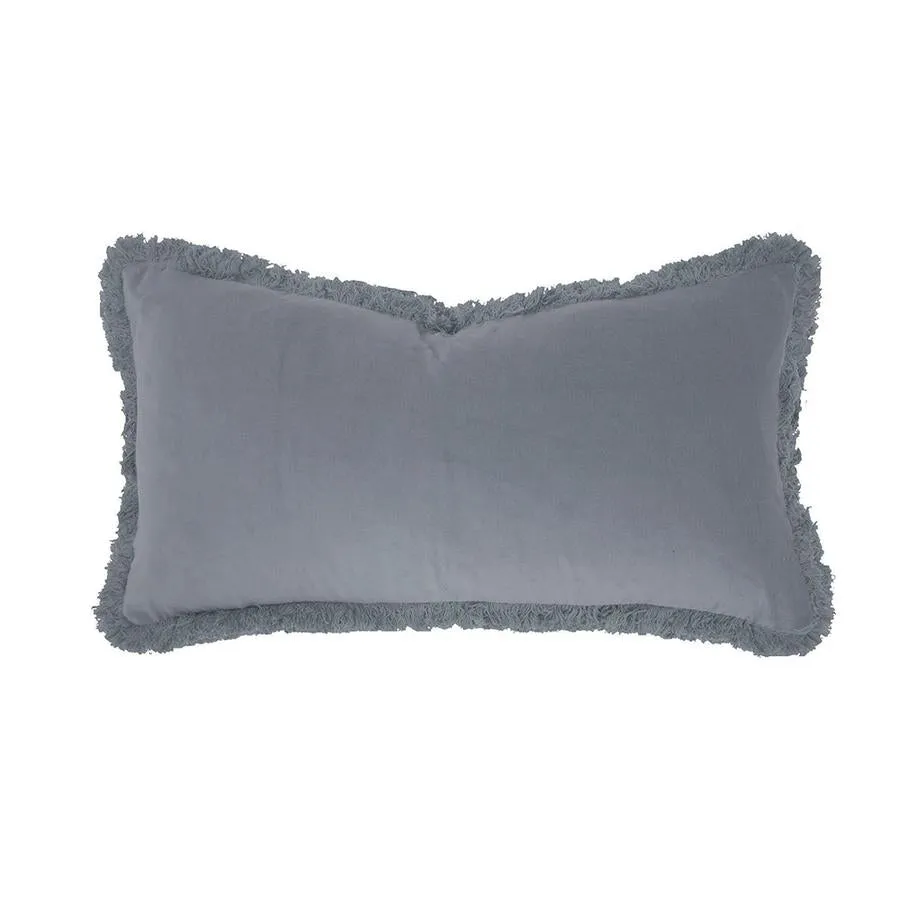Bambury Velvet Cushion - Rectangle - Steel Blue