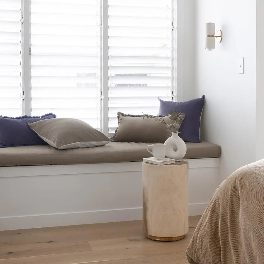 Bambury Velvet Cushion - Square - Almond