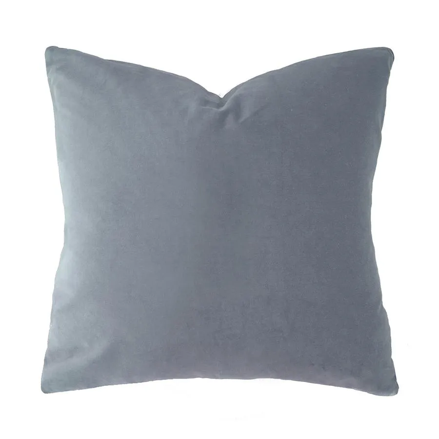 Bambury Velvet Cushion - Square - Steel Blue