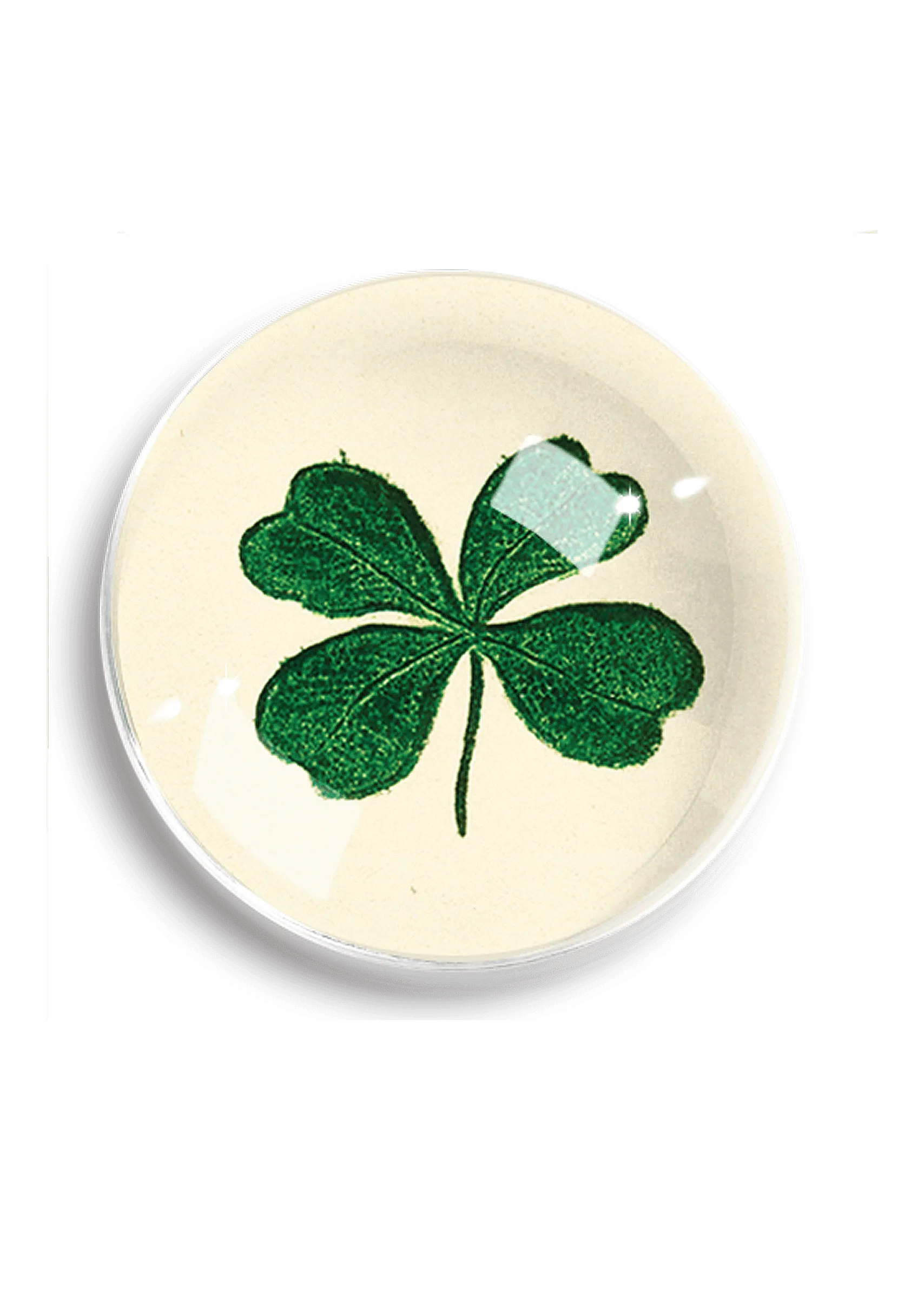Ben's Garden - Vintage Lucky Clover Crystal Dome Paperweight // Min. Case 2