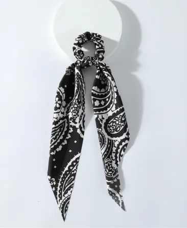 Black Bandana Scrunchie Scarf