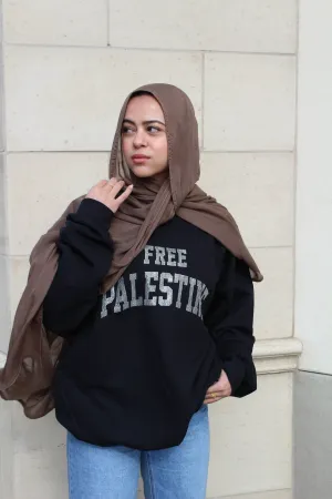 Black Rhinestone Palestine Sweater