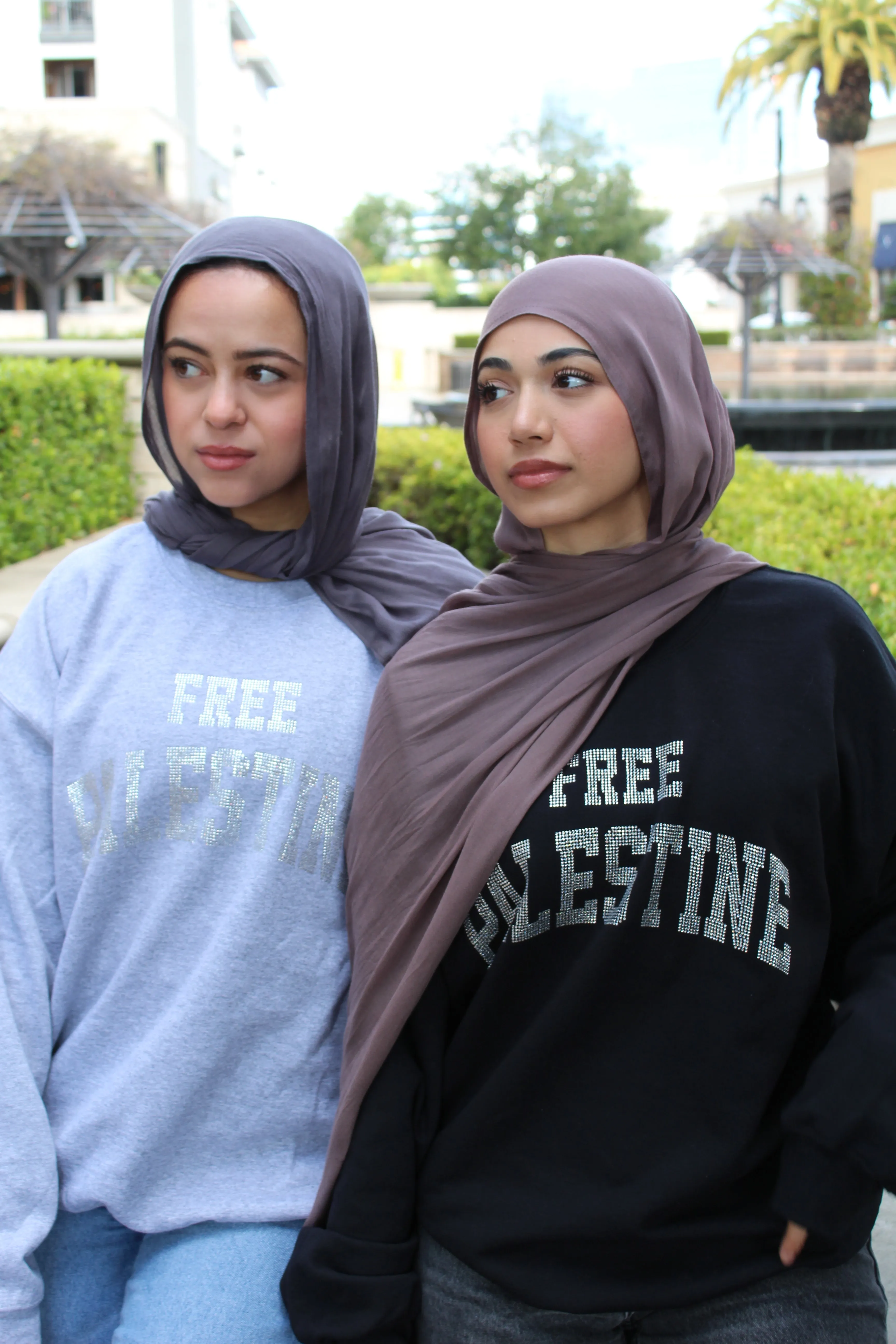 Black Rhinestone Palestine Sweater