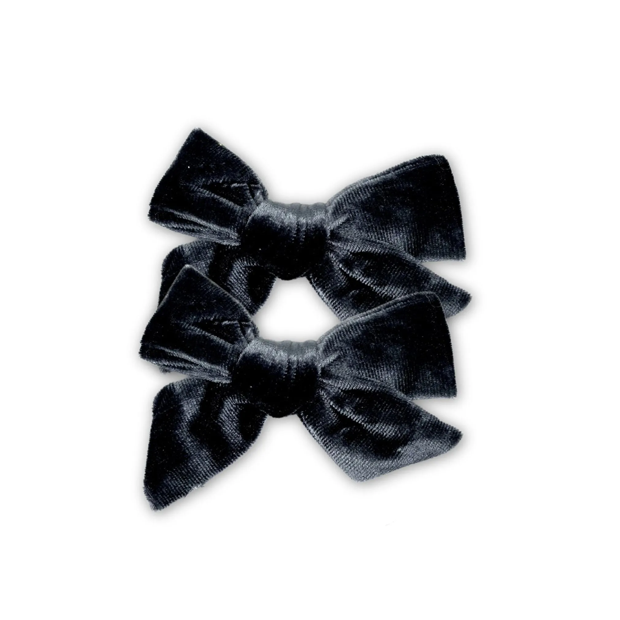 Black Velvet | Pigtail Set - Hand-Tied Bows