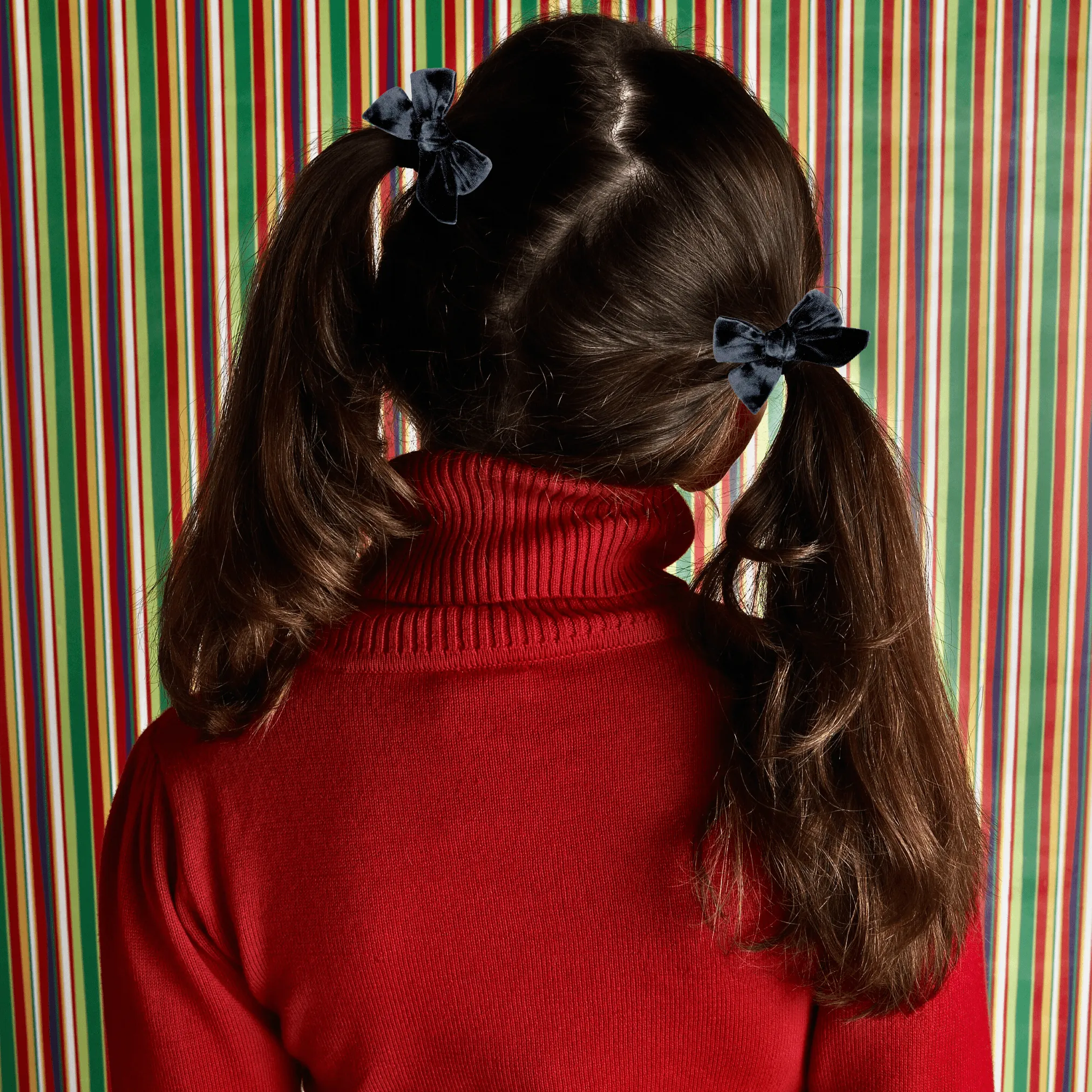 Black Velvet | Pigtail Set - Hand-Tied Bows