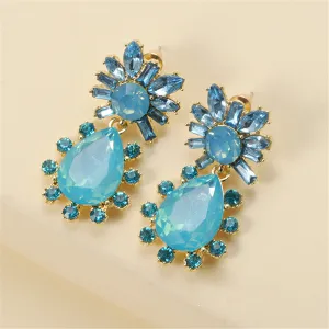 Blue Crystal & Cubic Zirconia 18K Gold-Plated Botany Drop Earrings