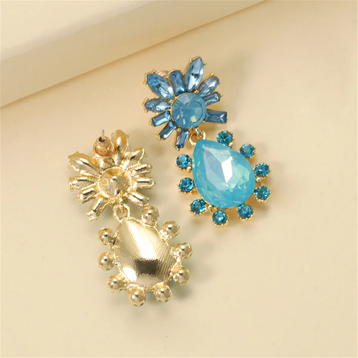 Blue Crystal & Cubic Zirconia 18K Gold-Plated Botany Drop Earrings