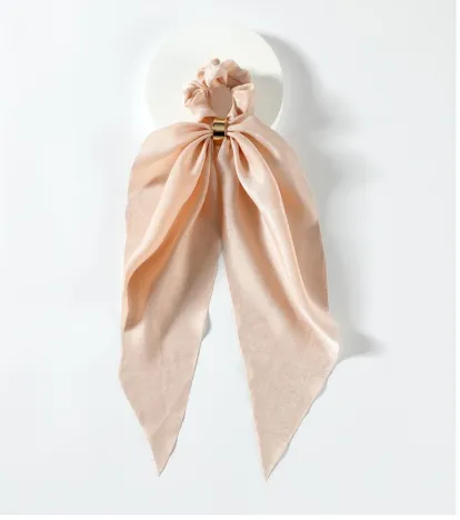 Blush Gold Loop Scrunchie Scarf
