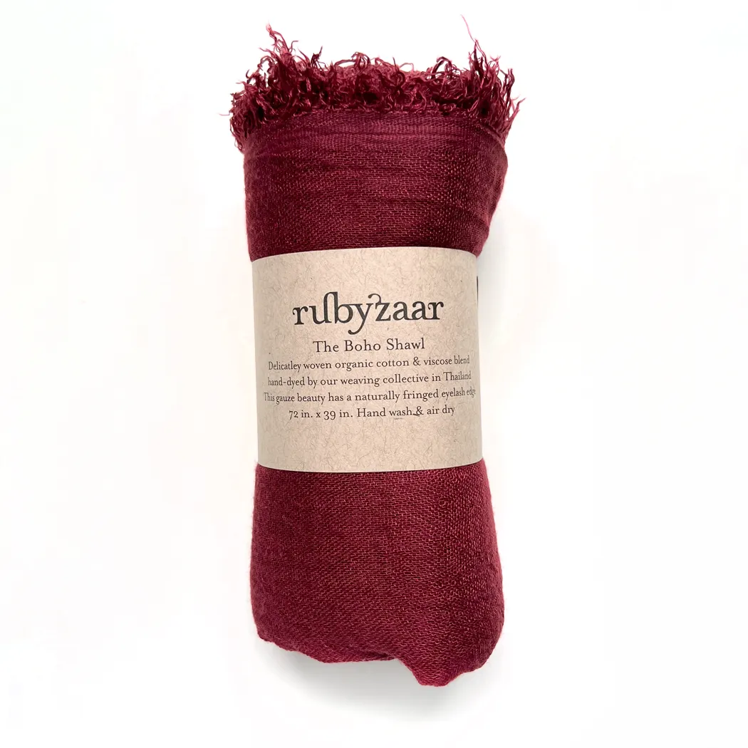 Boho Scarf, Oxblood