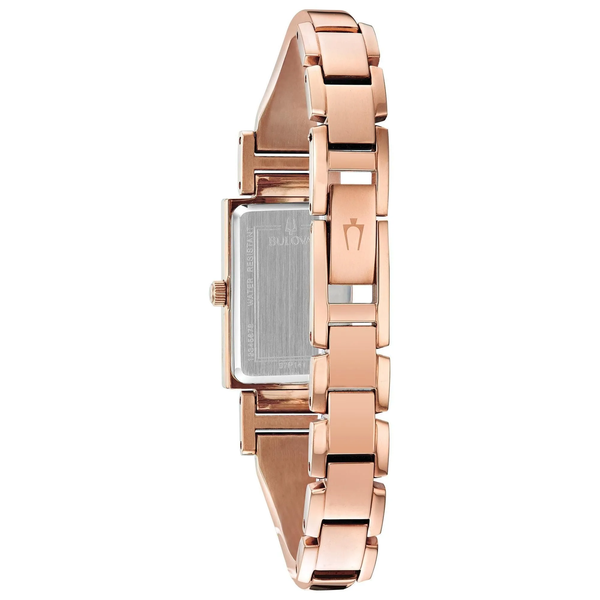 Bulova Ladies' Classic Diamond Accent Gold-Tone Stainless Steel Half-Bangle Watch 97P142