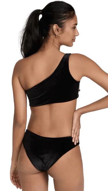 Callie One Shoulder Luxury Bikini Black