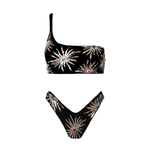 Callie One Shoulder Luxury Bikini Black