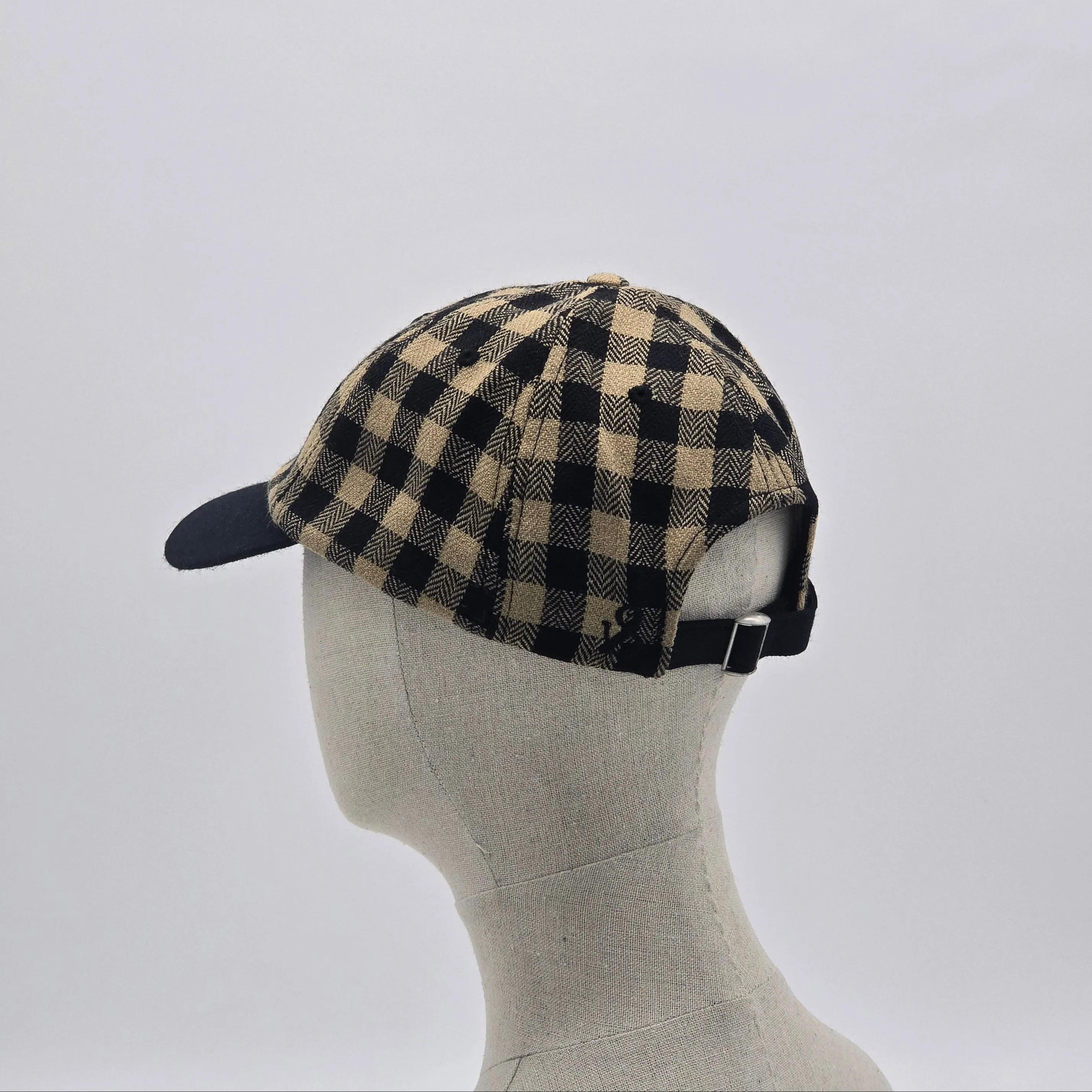Cap in Checkered Herringbone