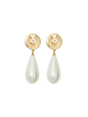 Carolina Herrera Pearl/Crystal Drop Earrings (More Colors)