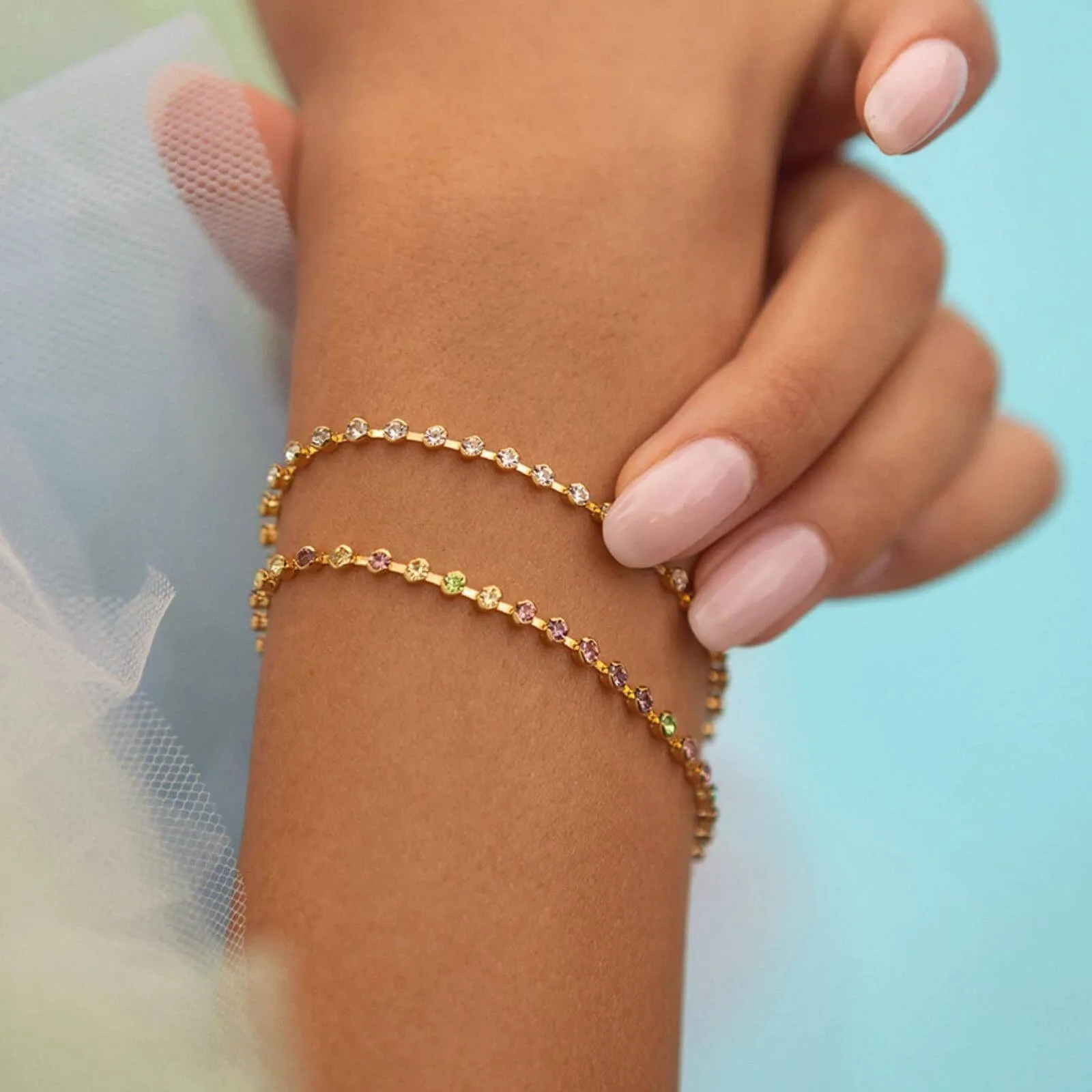 Caroline Svedbom Gold Miro Bracelet - Clear Crystal