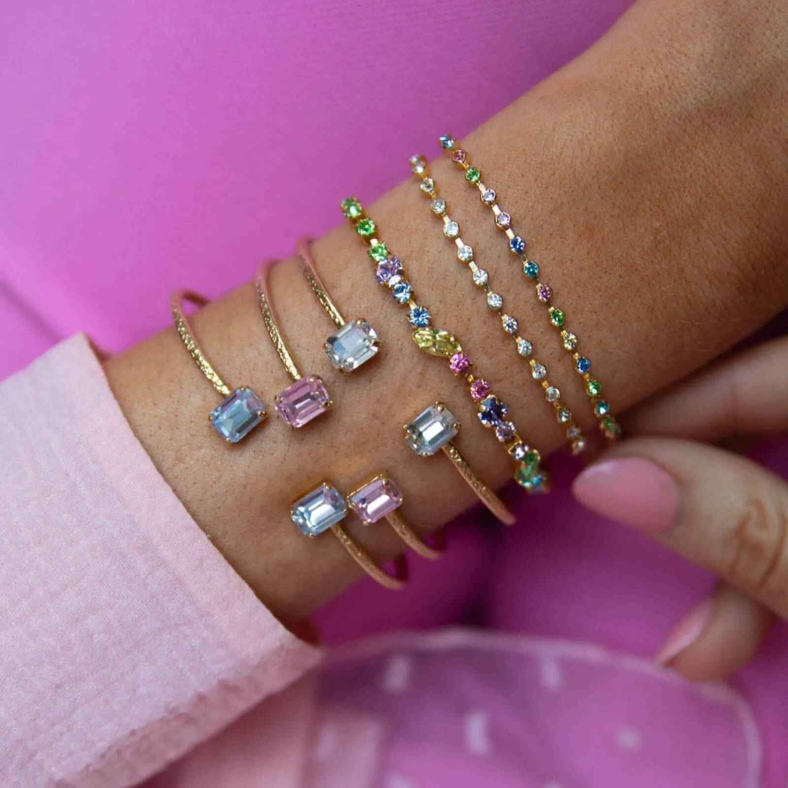 Caroline Svedbom Gold Miro Bracelet - Clear Crystal