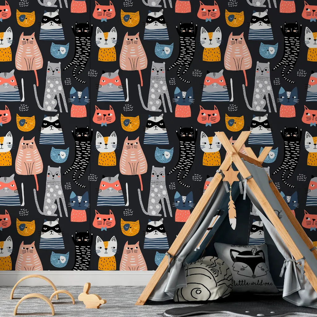 Cartoon Cats Wallpaper Mural