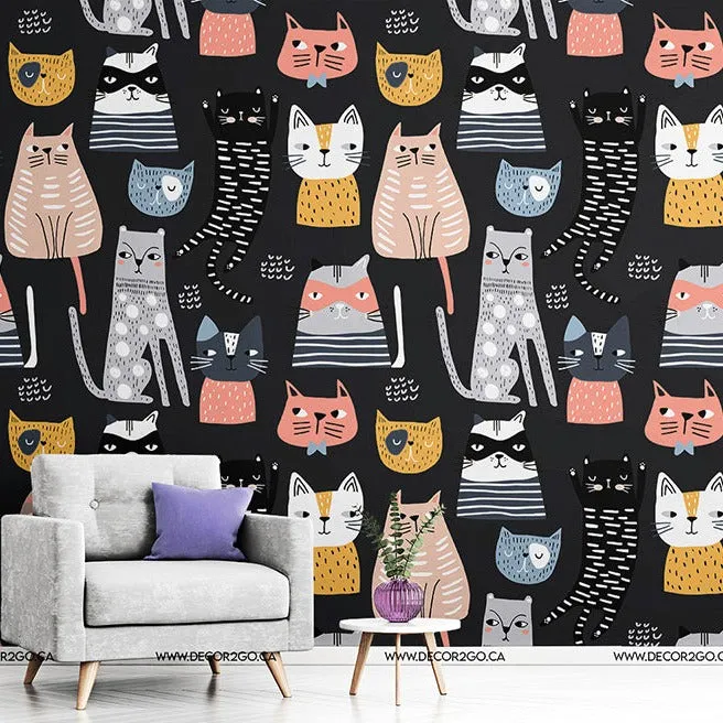 Cartoon Cats Wallpaper Mural