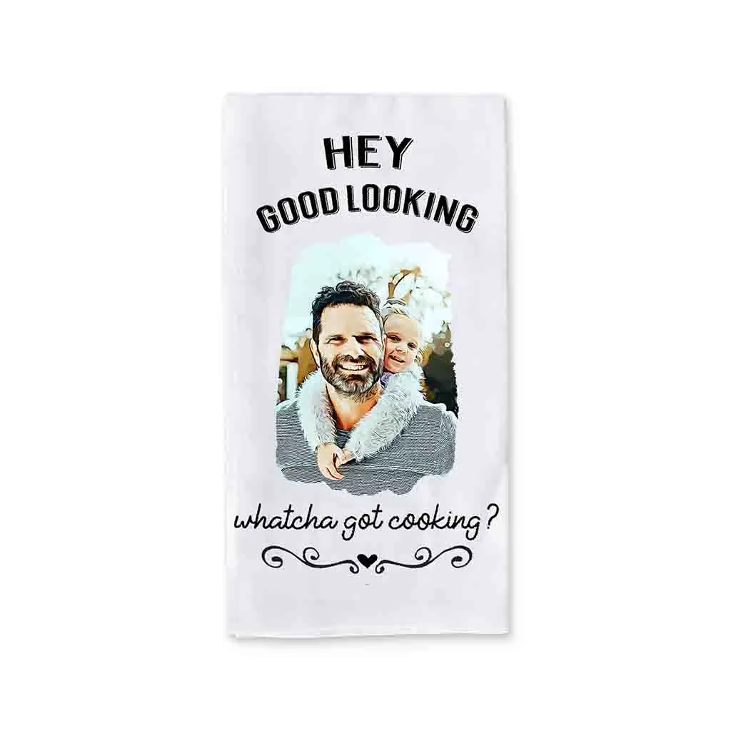 Cartoonized Photo Effect Personalized Kitchen Towel